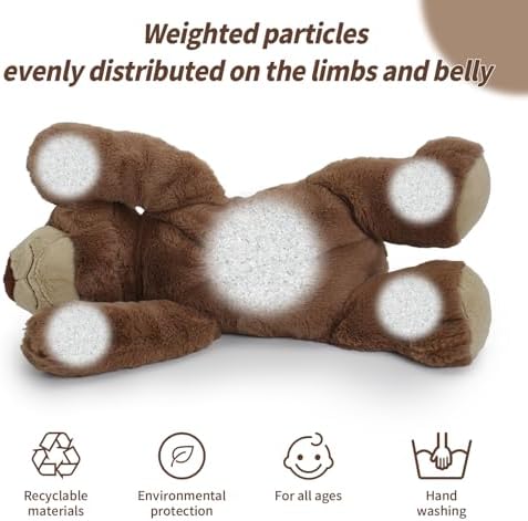 OSOCU 2 lb Weighted Stuffed Brown Bear - 16 Plush Animal Pillow Toy
