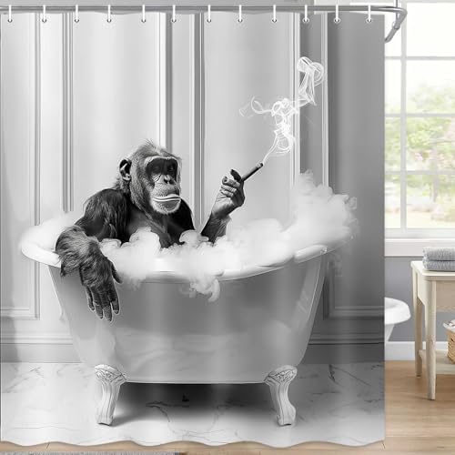 Funny Durable Monkey Shower Curtain 72x72