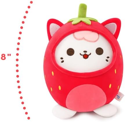 PEACH CAT Strawberry Cat Plush Pillow Red 8