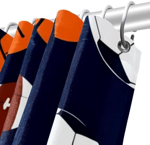 Perfect for Sports Fans Waterproof Washable Bathroom Curtain Set