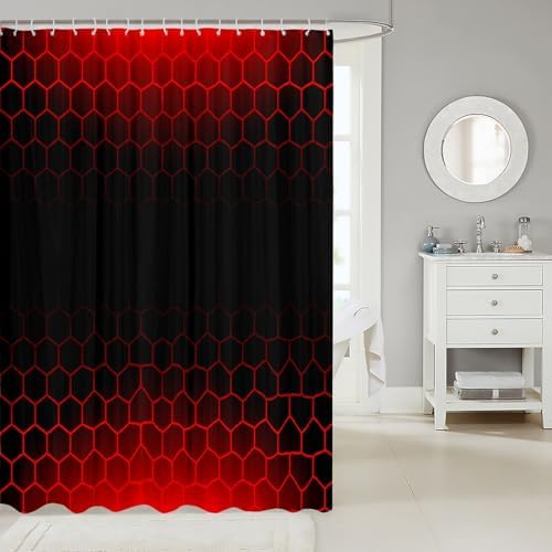 Feelyou Red Black Ombre Bath Curtain
