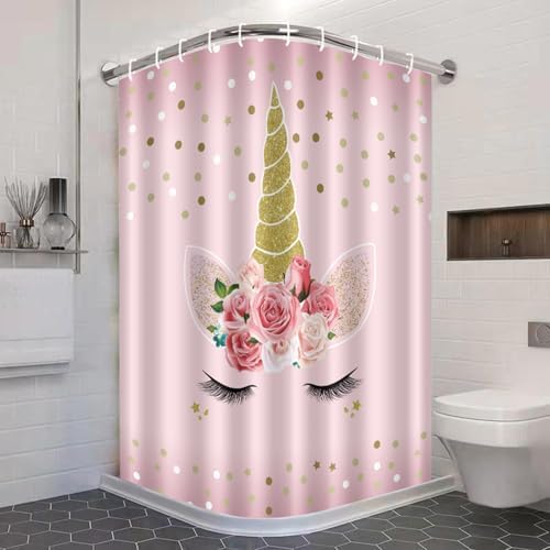 Zchomi Unicorn Kids Shower Curtain 72x72 Inch