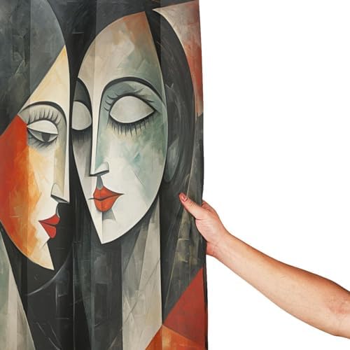 Kissing Girl Oil Painting Boho Shahbn Curtain Set Luxury Functional