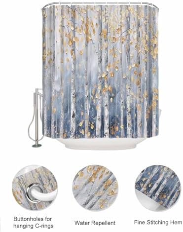 EZON-CH Nostalgic Yellow Shower Curtain Organizer