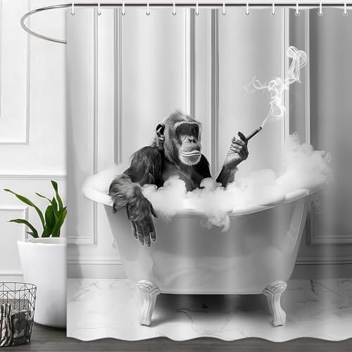 Funny Durable Monkey Shower Curtain 72x72