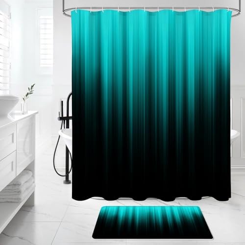 Modern Gradient Shower Curtain Set for Bathroom Uses