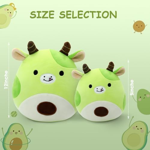 Gudisi Avocado Cow Plush Pillow for Kids