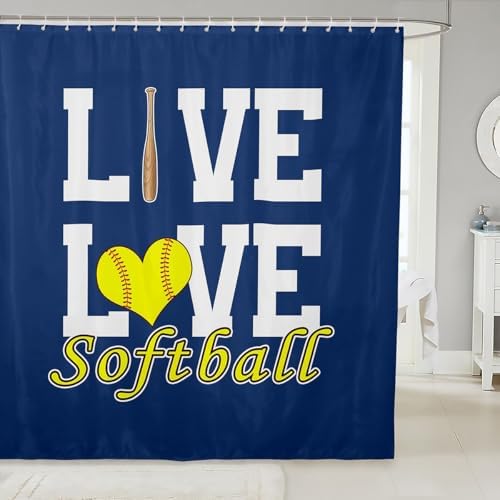Softball Bath Curtain Set 72x72 Inch Castle Fairy