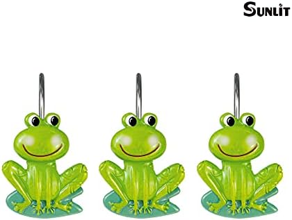 SunlitFarmhouseFrogShowerCurtainHooks