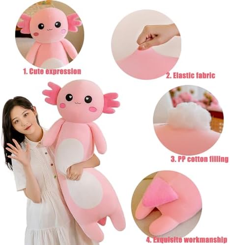 Somao Axi-Cool Plush Pillow Cute Axolotl Body Pillow for Kids 65cm