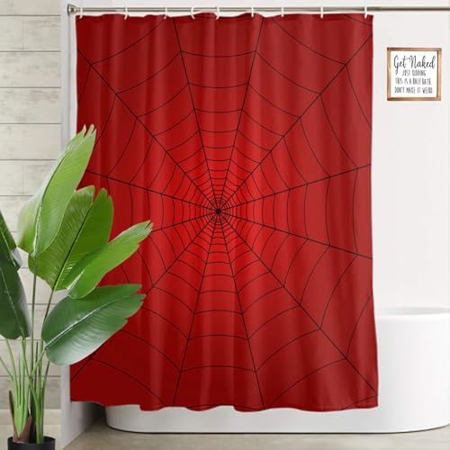 Perfect Red Spider Web shower curtain Durable Stylish