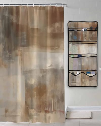 Waterproof Shower Curtain Organizer - 48x72 Brown