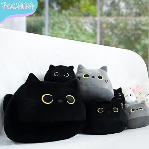 Adorable Black Cat Plush Pillow for Kids Adults