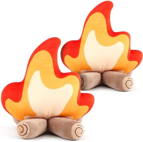 2 Pce Campfire Plush Fake Fire Decor PullCrease