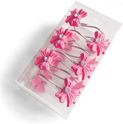 AmaAccess 12PCS Pink Bow Knot Decorative Shower curtain Hangers