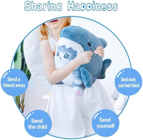 Kawaii Shark Cat Plush Toy Stress Relief Unique Gift
