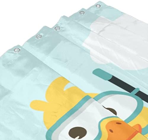 Lovetar Cute Duck Kids Waterproof Shower Curtain Set
