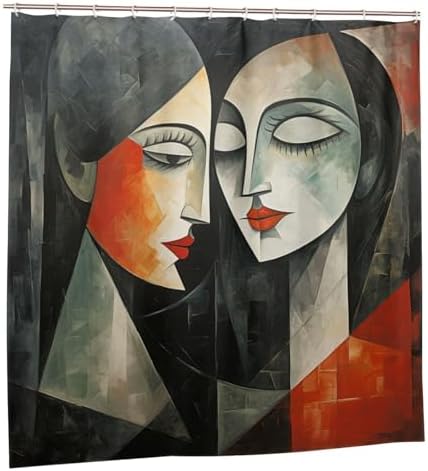 Kissing Girl Oil Painting Boho Shahbn Curtain Set Luxury Functional