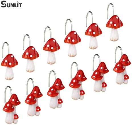 Sunlit Mushroom Decorative Shower Curtain Hangers