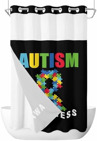 TocaHome No Hook Shower Curtain with Snap Liner 36x78
