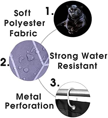 Set of 4 Black Panther Bath Curains with Rugs