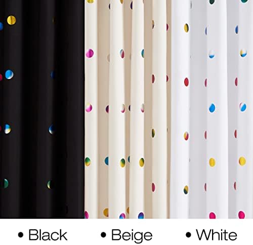 Beige Metallic Polka Dot Shower Curtains for Bathroom waterproof easy hang