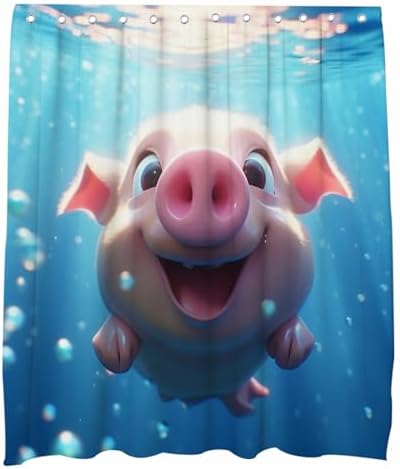 OTRANTO Cute Animal Ocean Shower Curtain Set