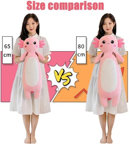 Somao Axi-Cool Plush Pillow Cute Axolotl Body Pillow for Kids 65cm