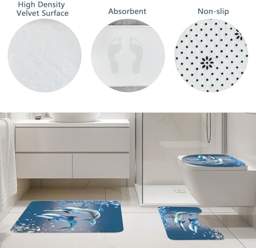 Riyidecor Dolphin Beach Decor Set for Your Bathroom
