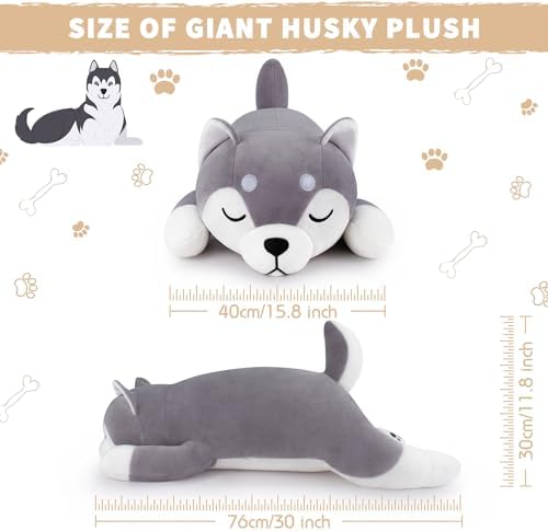 Husky Plush Pillow 30 Soft Cozy
