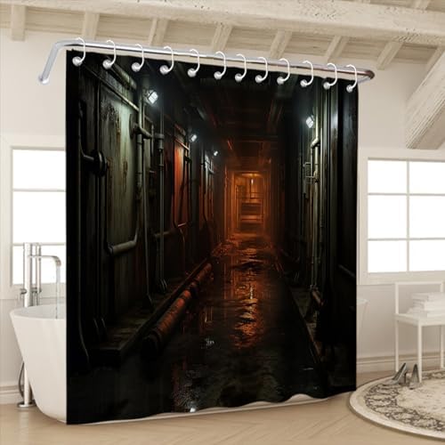 Antique-Theme bath curtain set for RV or gym