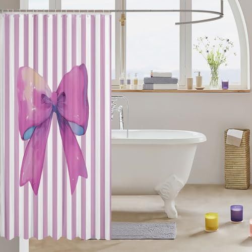 Manfei Purple Bowknot Shower Curtains