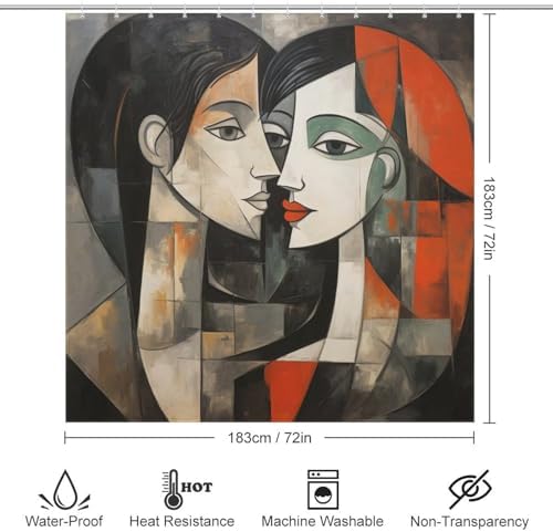 Kissing Girl Bohemian Shower Curtain Set