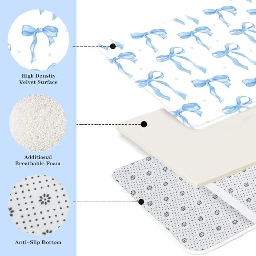 Mehount Blue Bow Bath Set for Girls
