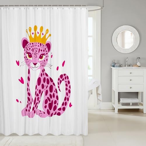 Leopard Cartoon Shower Curtains