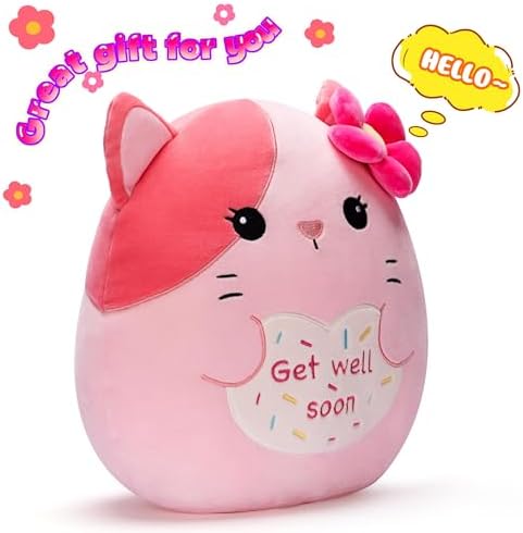 Large Plush Cat Get Well Soon Pillow for Kids and Adults 125