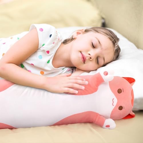 Long Cat Plush Body Pillow - Cute Pink Stuffed Animal