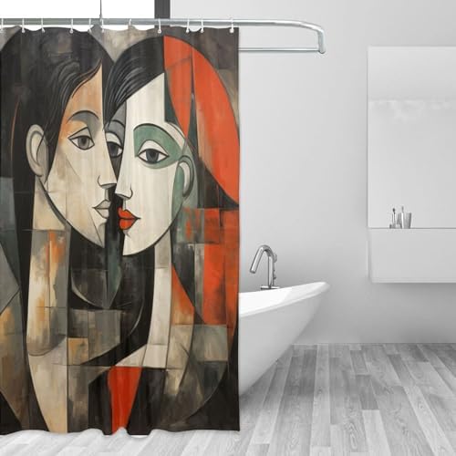 Kissing Girl Bohemian Shower Curtain Set