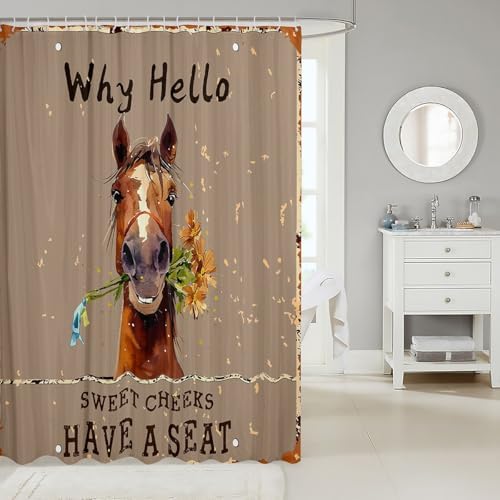 Feelyou Cute Horse Shower Curtain for Kids