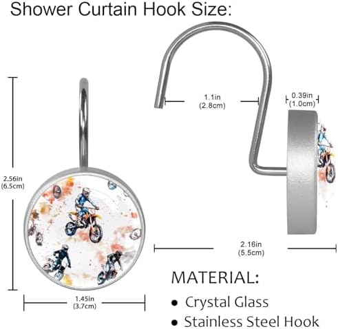 Watercolor Motorcross Boys Shower Curtain