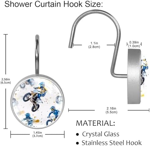 Motorcross Cool Prints Shower Curtain Set