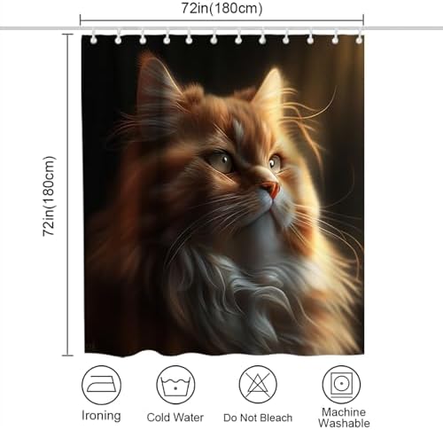 Elevate Your Bathroom with OTRANTOs Cute Cat Shower Curtain