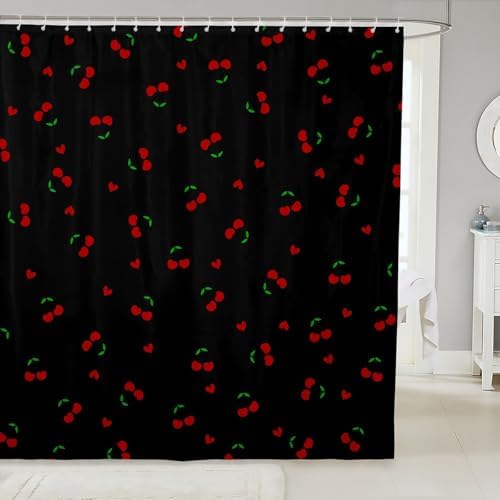 Feelyou Kids 72x72 Shower Curtain Set - Cherry Pattern