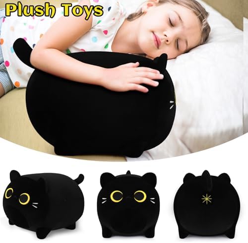 Cuddle-Em Close Ausropriate Beginning Black Cat Plush Pillow