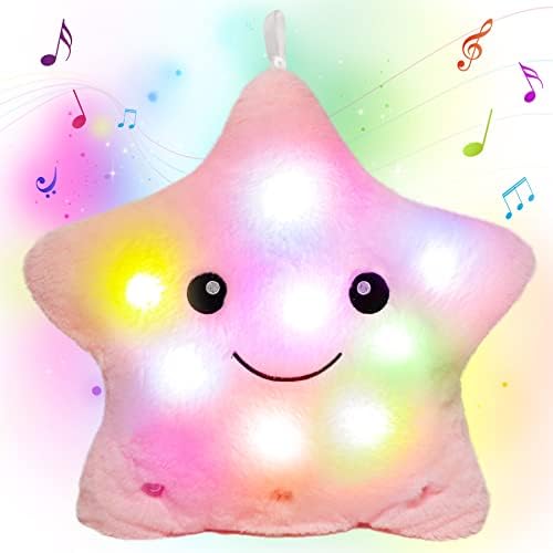 Cuteoy 13 Pink Star Plush Pillow - LED Night Light Music