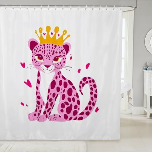 Leopard Cartoon Shower Curtains