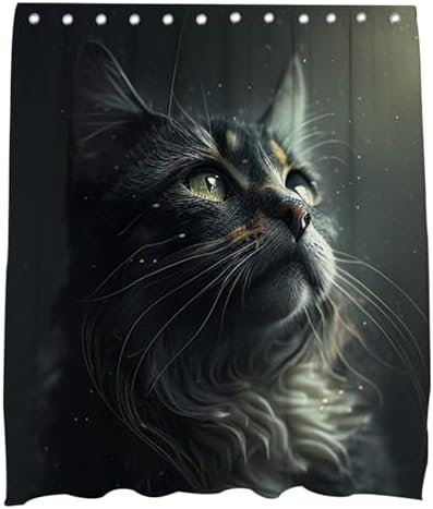 Cute Main Coon Cat Shower Curtain 72x72 inches