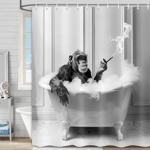 Funny Durable Monkey Shower Curtain 72x72