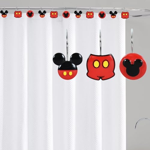 12-Piece Mouse-Themed Stainless Steel Shower Curtain Hooks Set
