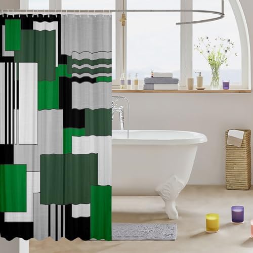 Moody Modern Geometric Square Shower Curtain